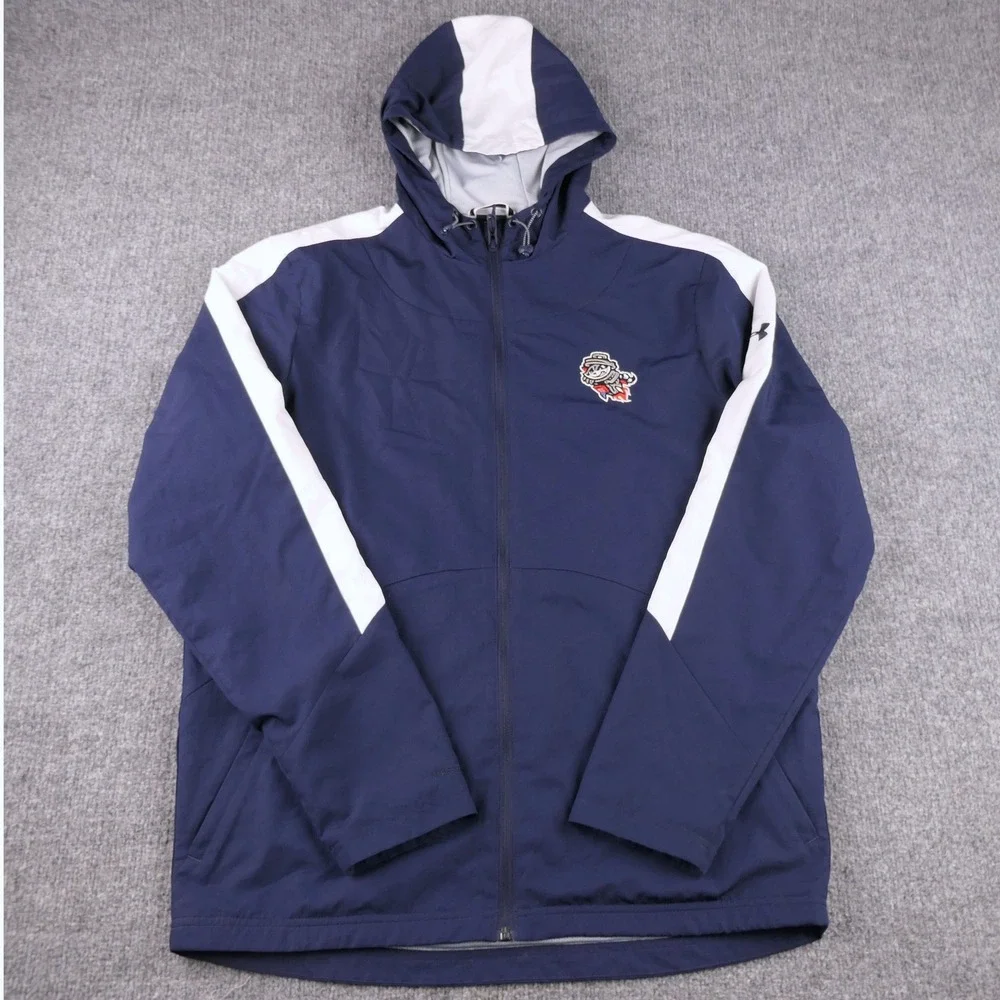 MiLB Rocket City Trash Pandas Under Armour Jacket Mens Medium Blue Windbreaker